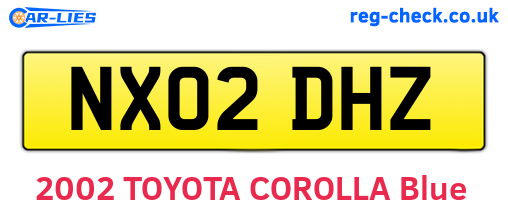 NX02DHZ are the vehicle registration plates.