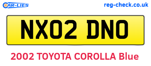 NX02DNO are the vehicle registration plates.