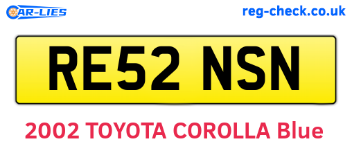 RE52NSN are the vehicle registration plates.