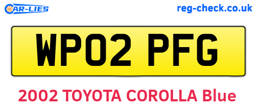 WP02PFG are the vehicle registration plates.