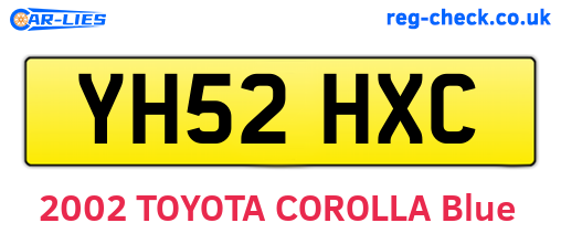 YH52HXC are the vehicle registration plates.