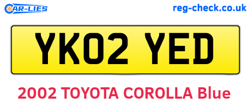 YK02YED are the vehicle registration plates.