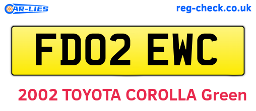 FD02EWC are the vehicle registration plates.