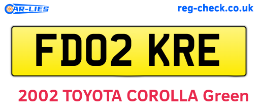 FD02KRE are the vehicle registration plates.
