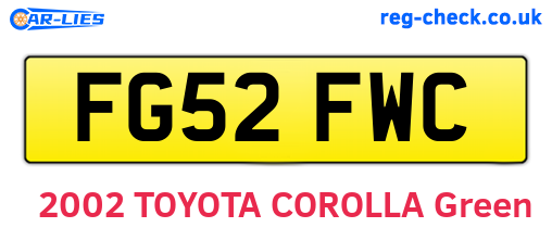 FG52FWC are the vehicle registration plates.