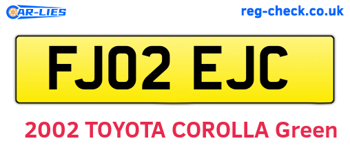 FJ02EJC are the vehicle registration plates.
