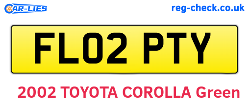 FL02PTY are the vehicle registration plates.