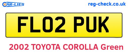 FL02PUK are the vehicle registration plates.