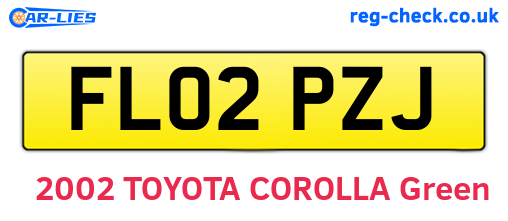 FL02PZJ are the vehicle registration plates.