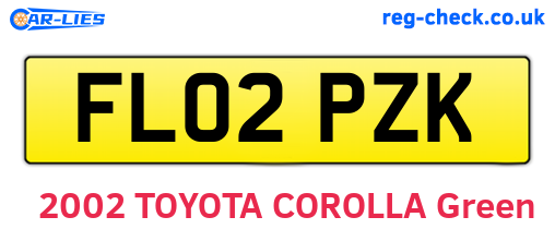 FL02PZK are the vehicle registration plates.