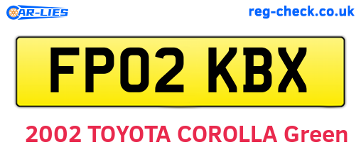 FP02KBX are the vehicle registration plates.