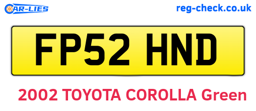 FP52HND are the vehicle registration plates.