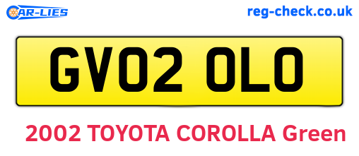 GV02OLO are the vehicle registration plates.
