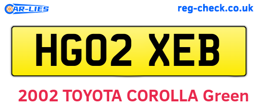 HG02XEB are the vehicle registration plates.