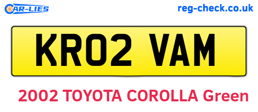 KR02VAM are the vehicle registration plates.