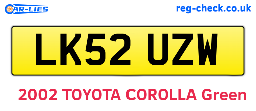 LK52UZW are the vehicle registration plates.