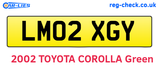 LM02XGY are the vehicle registration plates.