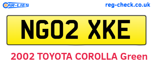 NG02XKE are the vehicle registration plates.