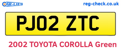 PJ02ZTC are the vehicle registration plates.
