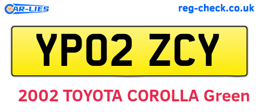 YP02ZCY are the vehicle registration plates.