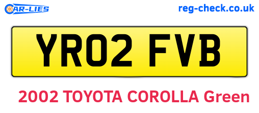 YR02FVB are the vehicle registration plates.