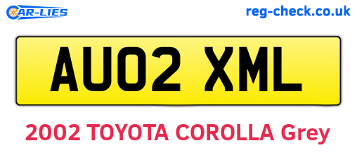 AU02XML are the vehicle registration plates.