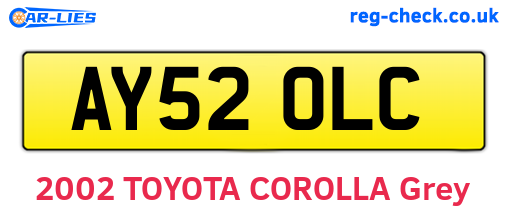 AY52OLC are the vehicle registration plates.