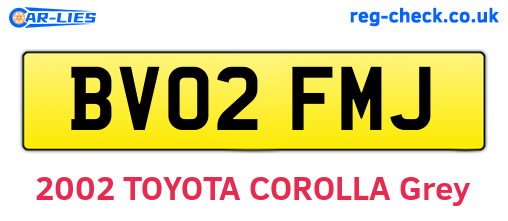 BV02FMJ are the vehicle registration plates.