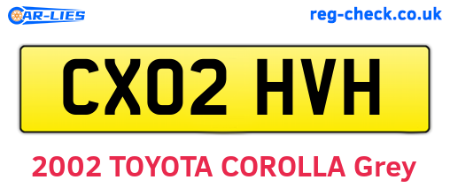 CX02HVH are the vehicle registration plates.
