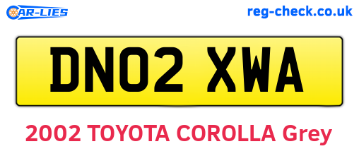DN02XWA are the vehicle registration plates.