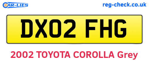 DX02FHG are the vehicle registration plates.