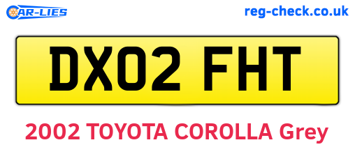 DX02FHT are the vehicle registration plates.