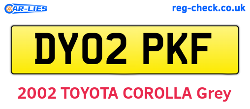 DY02PKF are the vehicle registration plates.