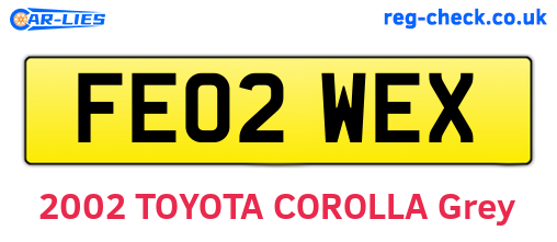 FE02WEX are the vehicle registration plates.