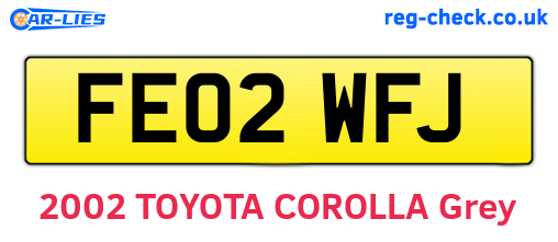 FE02WFJ are the vehicle registration plates.