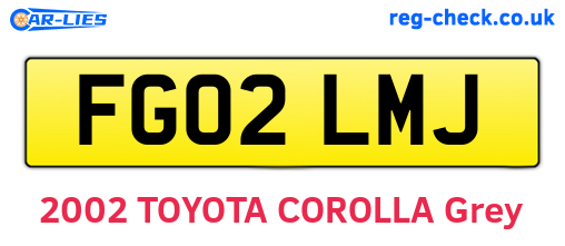 FG02LMJ are the vehicle registration plates.