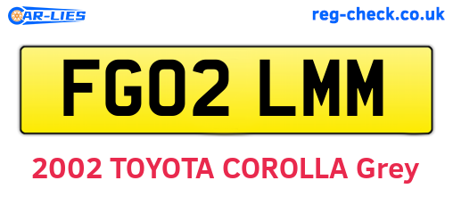 FG02LMM are the vehicle registration plates.
