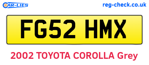 FG52HMX are the vehicle registration plates.