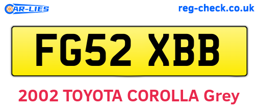 FG52XBB are the vehicle registration plates.
