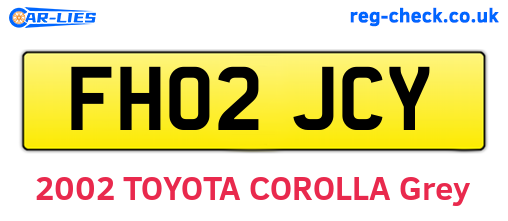 FH02JCY are the vehicle registration plates.