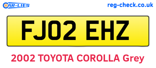 FJ02EHZ are the vehicle registration plates.