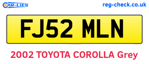 FJ52MLN are the vehicle registration plates.