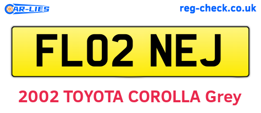 FL02NEJ are the vehicle registration plates.