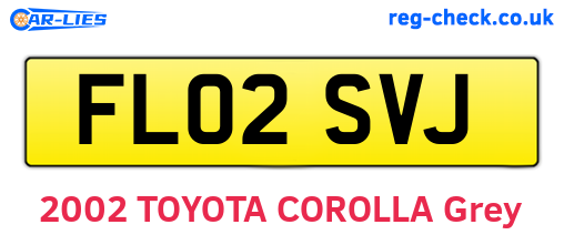FL02SVJ are the vehicle registration plates.