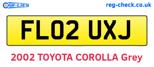 FL02UXJ are the vehicle registration plates.