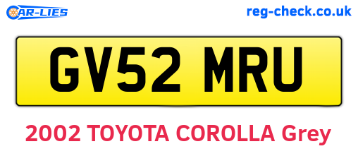 GV52MRU are the vehicle registration plates.