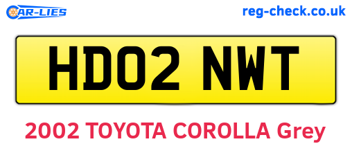 HD02NWT are the vehicle registration plates.
