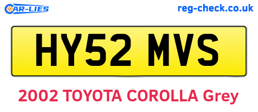 HY52MVS are the vehicle registration plates.