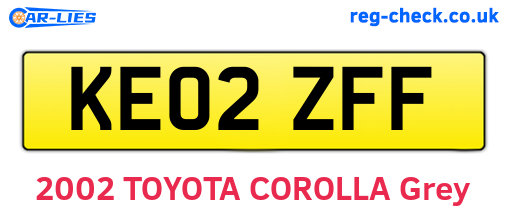 KE02ZFF are the vehicle registration plates.
