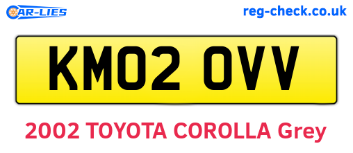 KM02OVV are the vehicle registration plates.